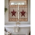 thumbnail image 4 of Texas Star Vintage Living Room Curtains 2 Panel, Brown Checkered Berry Farmhouse Cafe Window Treatment, Farmhouse Bedroom Bathroom Kitchen Curtains Drapes 104"x45", 4 of 6
