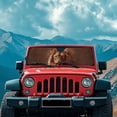thumbnail image 3 of HUIACONG Brown Lions Windshield Sunshade Front Window Sun Shade Foldable Sun Visor for Jeep Wrangler TJ JK JKU Sport Sahara Rubicon 2 Door & 4 Door, 3 of 6