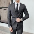 thumbnail image 1 of (M-6XL) chaqueta chaleco pantalones marca de gama alta Color sólido traje Formal de oficina de negocios conjunto de tres piezas novio boda espectáculo vestido fiesta, 1 of 5