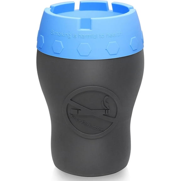 Car Silicone Ashtray,Auto Ash Tray Smokeless, Drop-Proof & Unbreakable Anti-Ash Splash Vehicle Cigarette Ashtray for Home Outside Office Car Accessories (Blue)