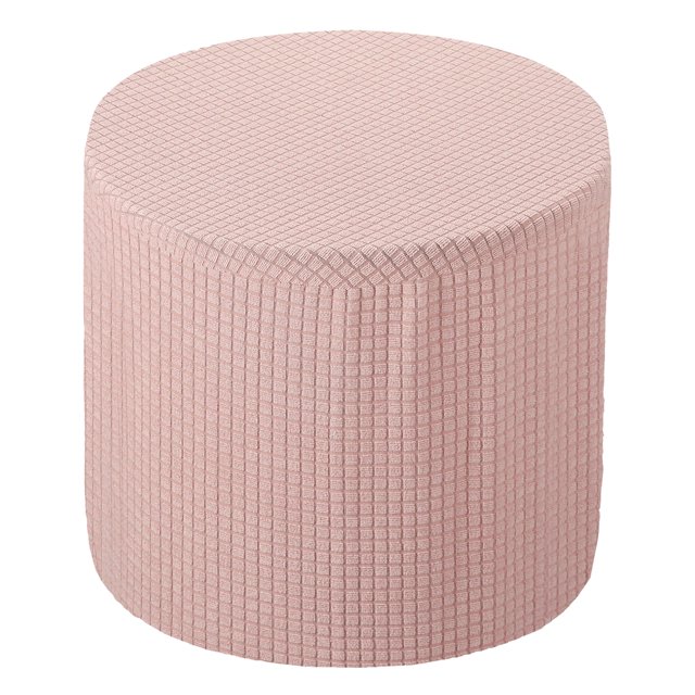 Funda para otomana redonda, funda elástica para otomana que se ajusta a un diámetro de 9.8"-12.6", protector de reposapiés antideslizante rosa