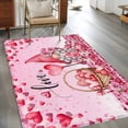 thumbnail image 4 of Area Rug for Living Room, Valentine's Day Non-Slip Indoor Large Carpet for Bedroom/Dining Room, Pink Love Gnomes Roses Ombre Romantic Washable Low-Profile Rectangle Floor Mat Runner Rugs - 2.7 x 5 Ft, 4 of 7