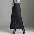 thumbnail image 2 of Lovskoo Womens Winter Warm Button Up Padded Quilted Midi Long Puffer Skirt with Pocket Black, 2 of 7