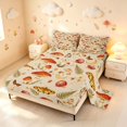 thumbnail image 2 of Homewish Boho Fungus Plant Bed Sheets,Moon Stars Moths Butterfly Full Size Sheets,Beige,4-Piece,1 Flat Sheet, 1 Fitted Sheet and 2 Pillowcases, 2 of 6