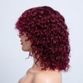 thumbnail image 4 of Mcolor Human Wigs Short Water Wave Wig with Bangs 100% Human Hair Glueless Made for Black Women Wine 12inch, 4 of 5