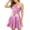 Pink, variant on CHUMUD Skirt Sets for Women 2 Piece Outfits Summer Sleeveless Tube Top A-Line Mini Skirts Dance Club Party Shiny Set