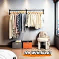 thumbnail image 5 of Industrial Pipe Clothing Rack, Heavy Duty Wall Mounted Garment Organizer, Black, 5 of 6