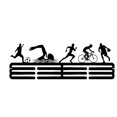 thumbnail image 1 of Colgador de medallas, soporte para medallas, resistente, utilitario, versátil, ahorra espacio, metal negro, almacenamiento de medallas para correr, 40x15cm, 1 of 9