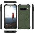 thumbnail image 2 of CaseBorne Compatible with Google Pixel 8 Pro Protective Case - Compatible with MagSafe, Slim Yet Rugged with Tempered Glass Screen Protector and Belt Clip Holster - Green, 2 of 6