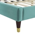 thumbnail image 6 of Platform Bed Frame, King Size, Velvet, Blue, Modern Contemporary Urban Design, Bedroom Master Guest Suite, 6 of 10