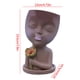 thumbnail image 3 of Maceta de resina Smiling Girl con flores - maceta decorativa de 7,67 pulgadas para regalo en casa, oficina o jardín, 3 of 4
