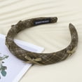 thumbnail image 6 of Unique Bargains 1 Pc Plaid Bow Headbands for Women Khaki, 6 of 6