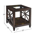 thumbnail image 2 of BAXMUY Solid Wood End Table with Glass Top, Large 28" x 24" Farmhouse Side Table, Vintage Walnut, 2 of 10