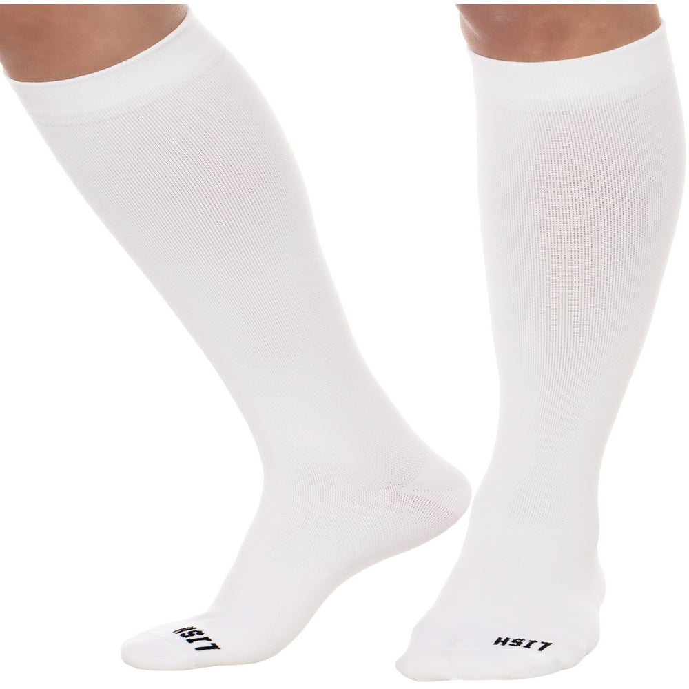 LISH Plain Jane Wide Calf Compression Socks - Graduated 15-25 mmHg Knee