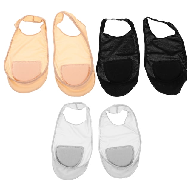 3 pares calcetines de revestimiento de revestimiento de dedo de los pies calcetines anti-skid calcetines invisibles sin costuras para flats verano