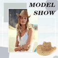 thumbnail image 5 of Straw Cowboy Hats for Women Western Cowgirl Hat for Holiday Party C, 5 of 5