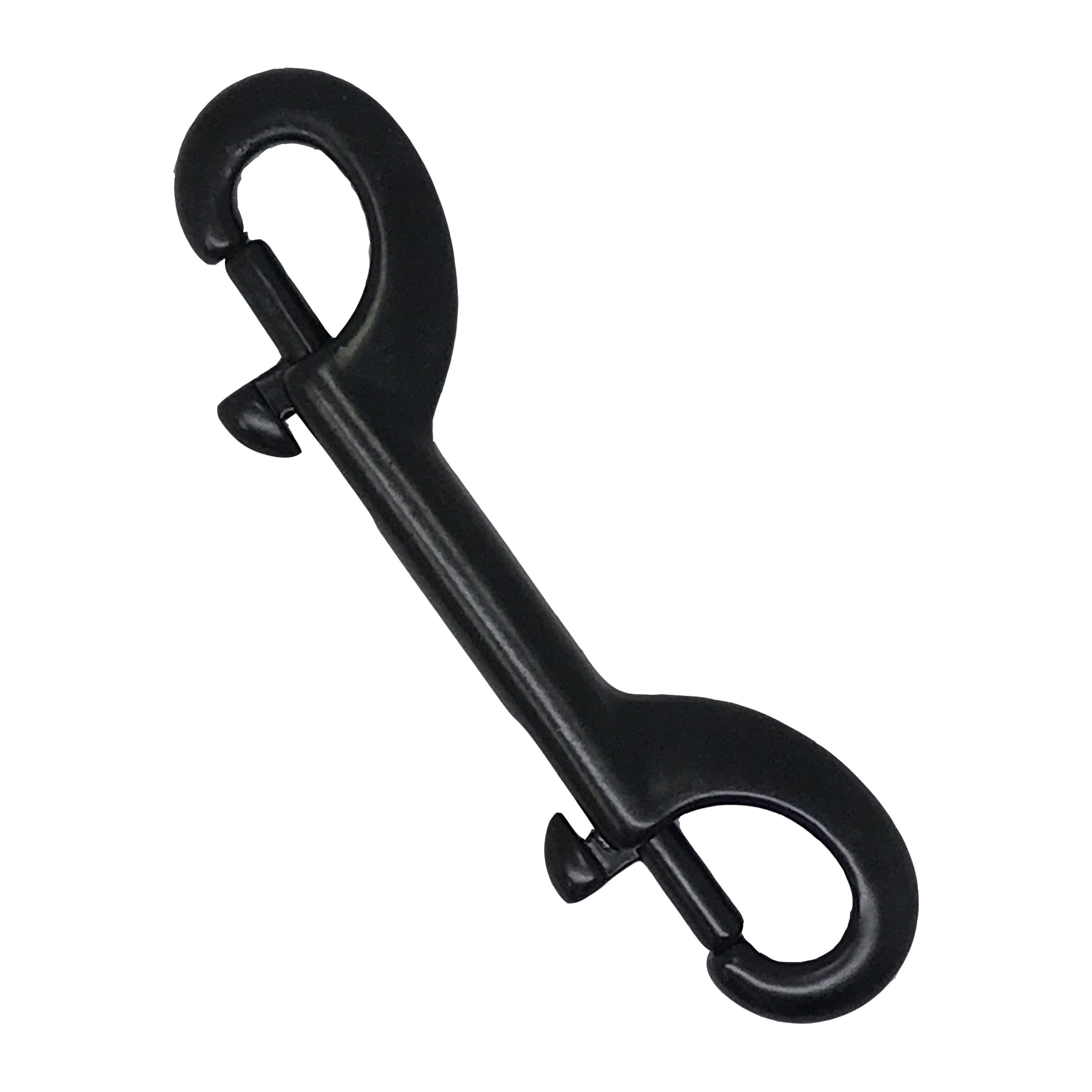 Scuba Choice Doppio Amo In Acciaio Inox Per Immersione In Corrente - Dragoncello Con Moschettone E Lanyard A Spirale - Colore Nero