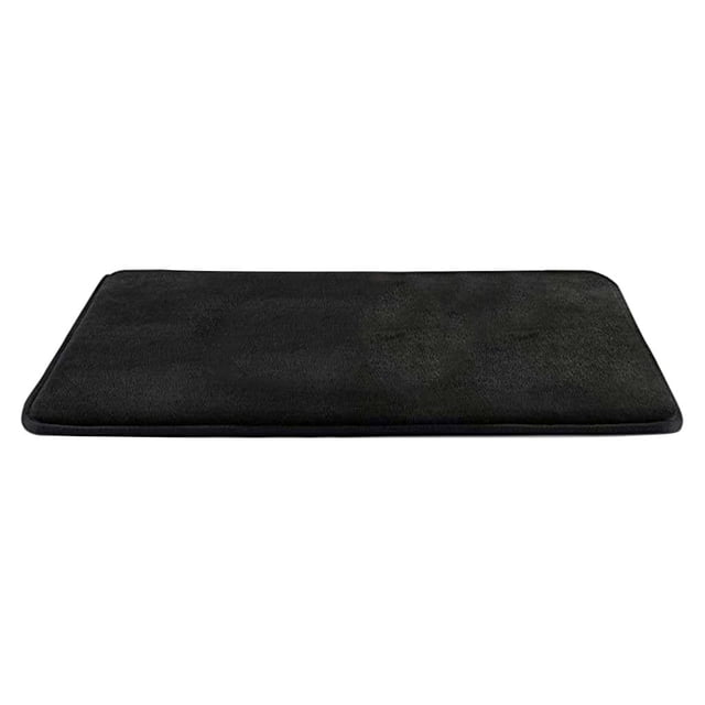 GUOOL Memory Foam Bath Mat Non Absorbent Mat Multi-color Vevelt Bath Mat for Home - Black 40x60cm
