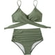 thumbnail image 2 of Traje de baño de cintura alta dividido para mujer, bikini sexy, traje de baño con push-up, conjunto de bikini con vendaje y parte superior de tubo, 2 of 8