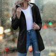 thumbnail image 2 of LWITHSZG Rain Coats for Women Waterproof Hooded Long Trench Coat Fall Winter Casual Outerwear Lightweight Rain Jacket with Pockets Size M, 2 of 10