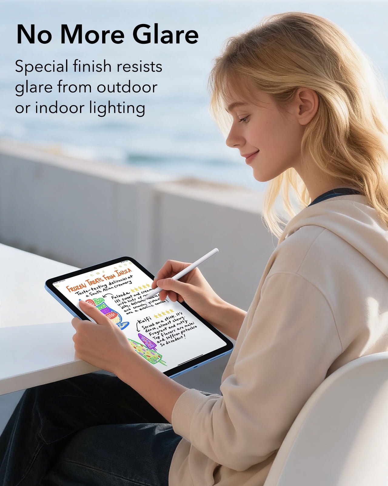 ESR Paper-Feel Screen Protector Compatible with iPad (A16) 11th/10th Gen(11/10.9 Inch, 2025/2022), 9H Matte Tempered Glass with UltraFit Tray, Anti-Glare, Write & Draw Like on Paper, 2 Pack