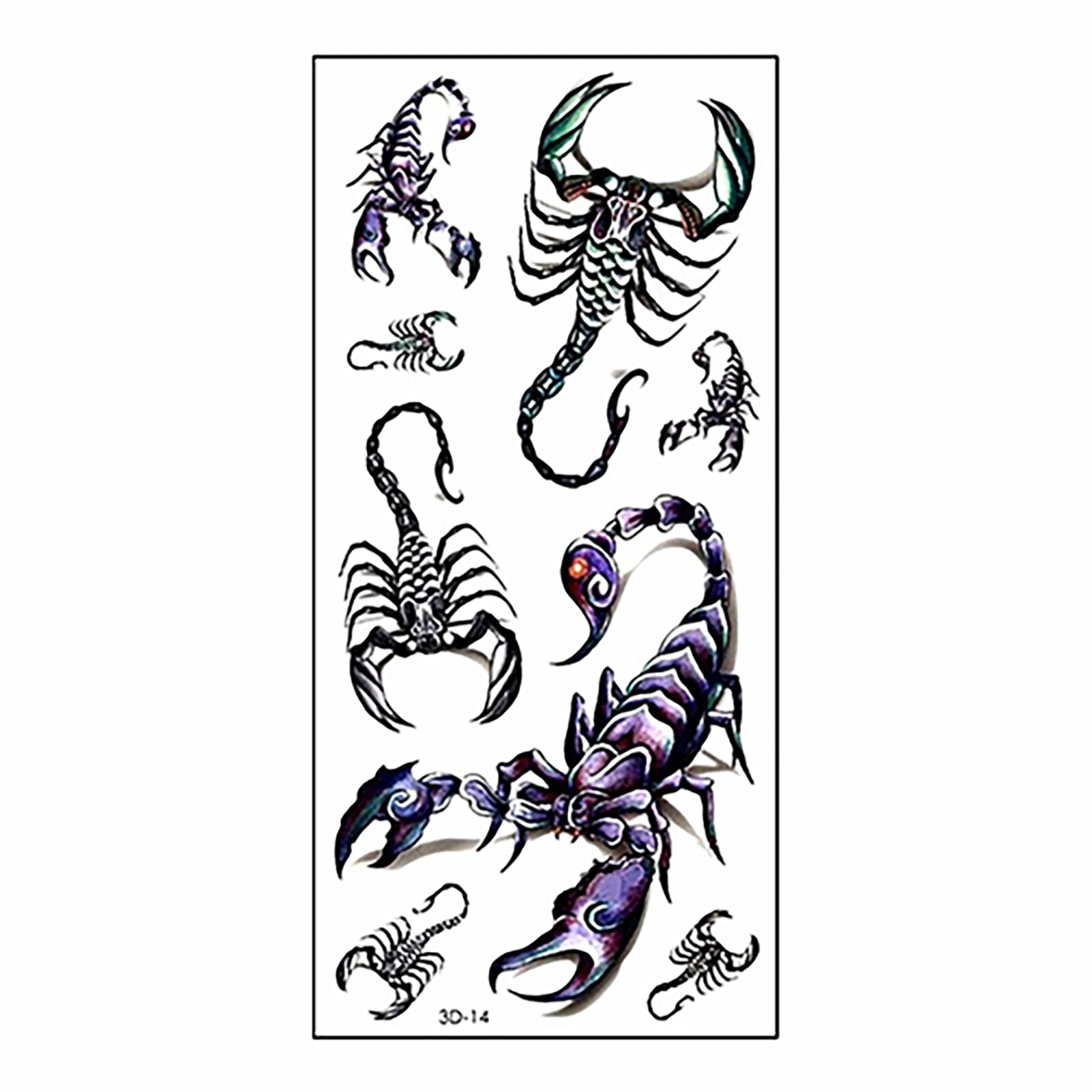 Men Fashion Cool Funny 3d Scorpion King Temporary Waterproof Tattoo Sticker