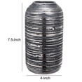 thumbnail image 5 of Ceramic Cylindrical Vase with Rimmed Texture, Medium, Silver and Gray, 5 of 5