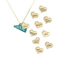 thumbnail image 3 of Delight Jewelry Acrylic Large Teal Cheer Megaphone - Large Goldtone Lil Sister Heart Charm Necklace, 17.5"+2" Extender, 3 of 5