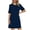 Navy, variant on POIUYTR Women Casual Loose Pajama Dress Summer Comfy Crewneck Short Sleeve Pj T-shirts Dress Trendy Soft Solid Color Nightdress