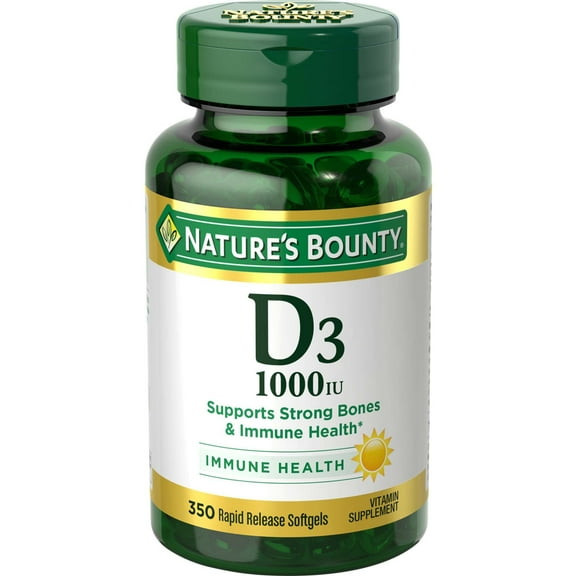 Nature’s Bounty Vitamin D3 1000 IU Softgels, Bone & Immune Support, 350 Ct