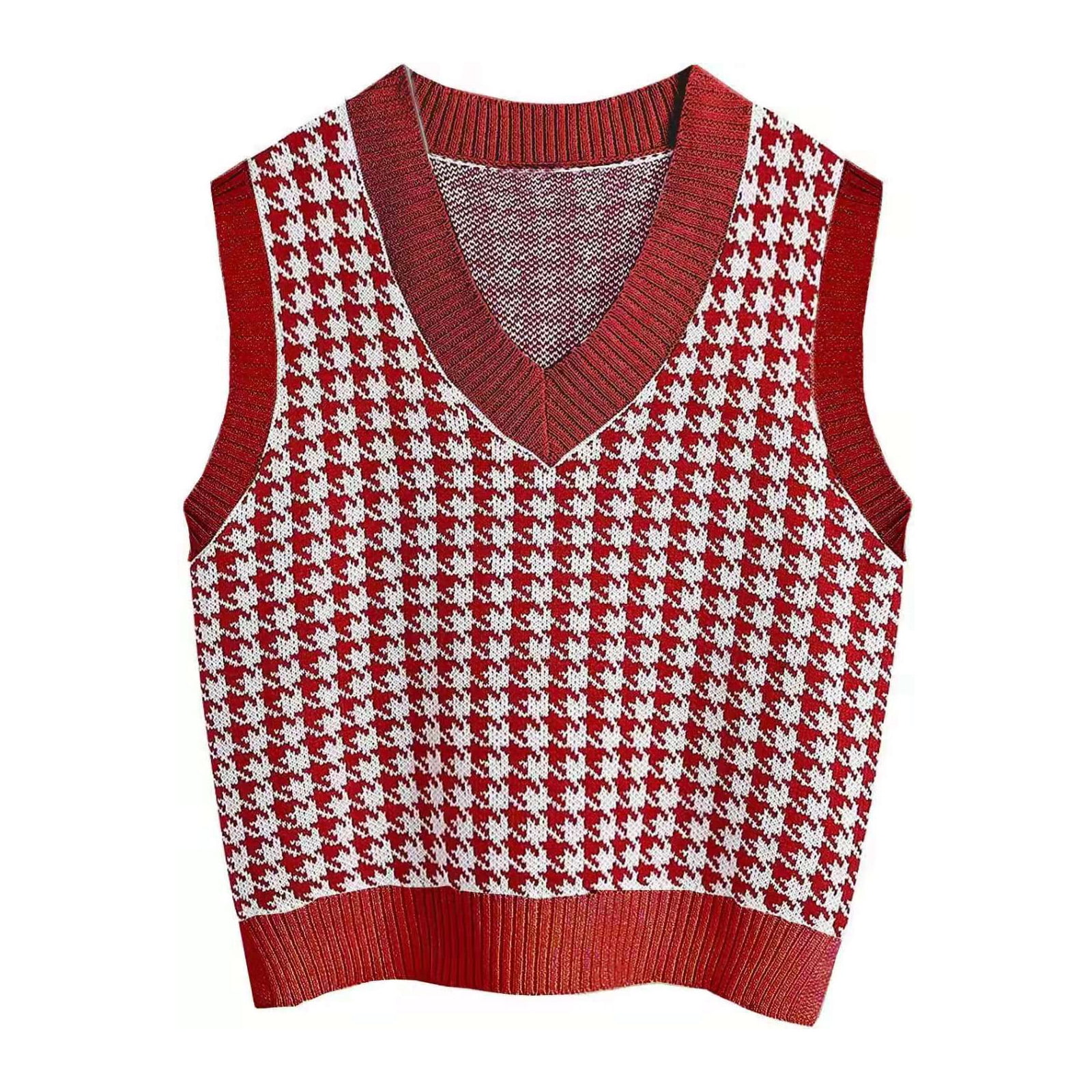 a&m .com: Women's Knit Sweater Vest Y2K Argyle Plaid E-Girls