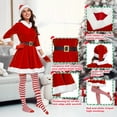 thumbnail image 6 of Mrs Claus Costume for Women 5PCS Chirstmas Outfit Adult Velvet Santa Dress with Belt High Socks Hat Gloves -M, 6 of 8