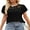 Black, variant on Michellecmm Women's Summer Lace Tops Short Sleeve Round Neck Curved Hem T-Shirts