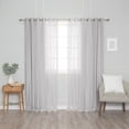 thumbnail image 4 of Aurora Home  Tulle & Linen Textured Blackout Mix & Match Curtains Dark Grey 52"W X 84"L 84 Inches, 4 of 5