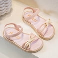 thumbnail image 4 of Eltusu Girls Sandals with Strap, Soft Sole Open Toe No Slip Beach Flat Sandals Pink Size 13(Little Kids), 4 of 6