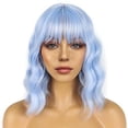 thumbnail image 1 of Fiudx Liquidación de ofertas flash Peluca corta con flequillo para mujer, peluca ondulada suelta, rizada, ondulada, hasta los hombros, peluca sintética para cosplay, peluca colorida para disfraz para, 1 of 1