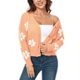 thumbnail image 2 of nine bull Cardigan Sweaters for Women Long Sleeve Floral Open Front Sweater V Neck Outwear Cardigan Knit Cable Outwear Coat, 2 of 9