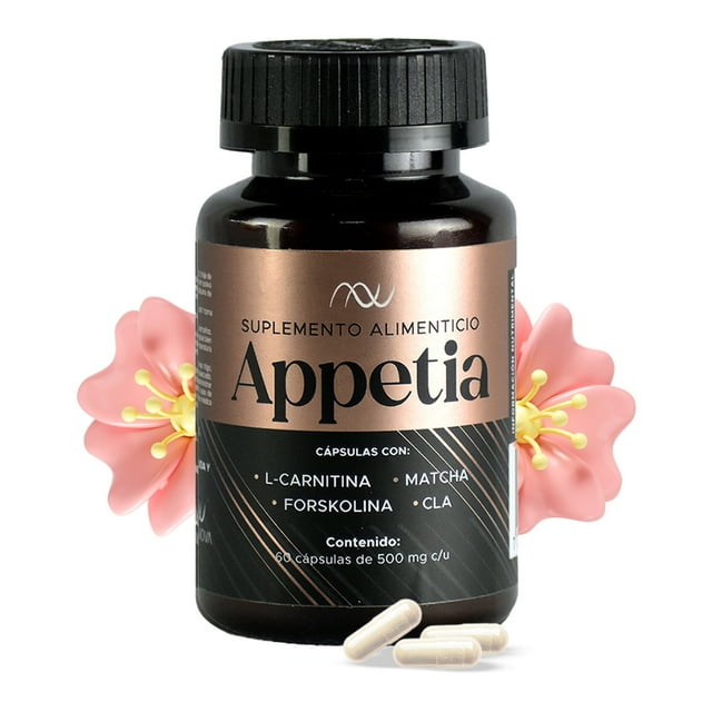 L-Carnitina, Matcha, Forskolina y CLA con Vinagre de Manzana Suplemento para Metabolismo y Control de Apetito NUTRINOVA