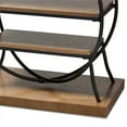 thumbnail image 2 of Bowery Hill Wood and Bronze Metal Console Table in Walnut Brown, 2 of 7