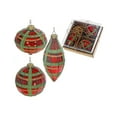 thumbnail image 1 of 10Cm 3 Pc Glass Ornament In Gift Box (Plaid), 1 of 3