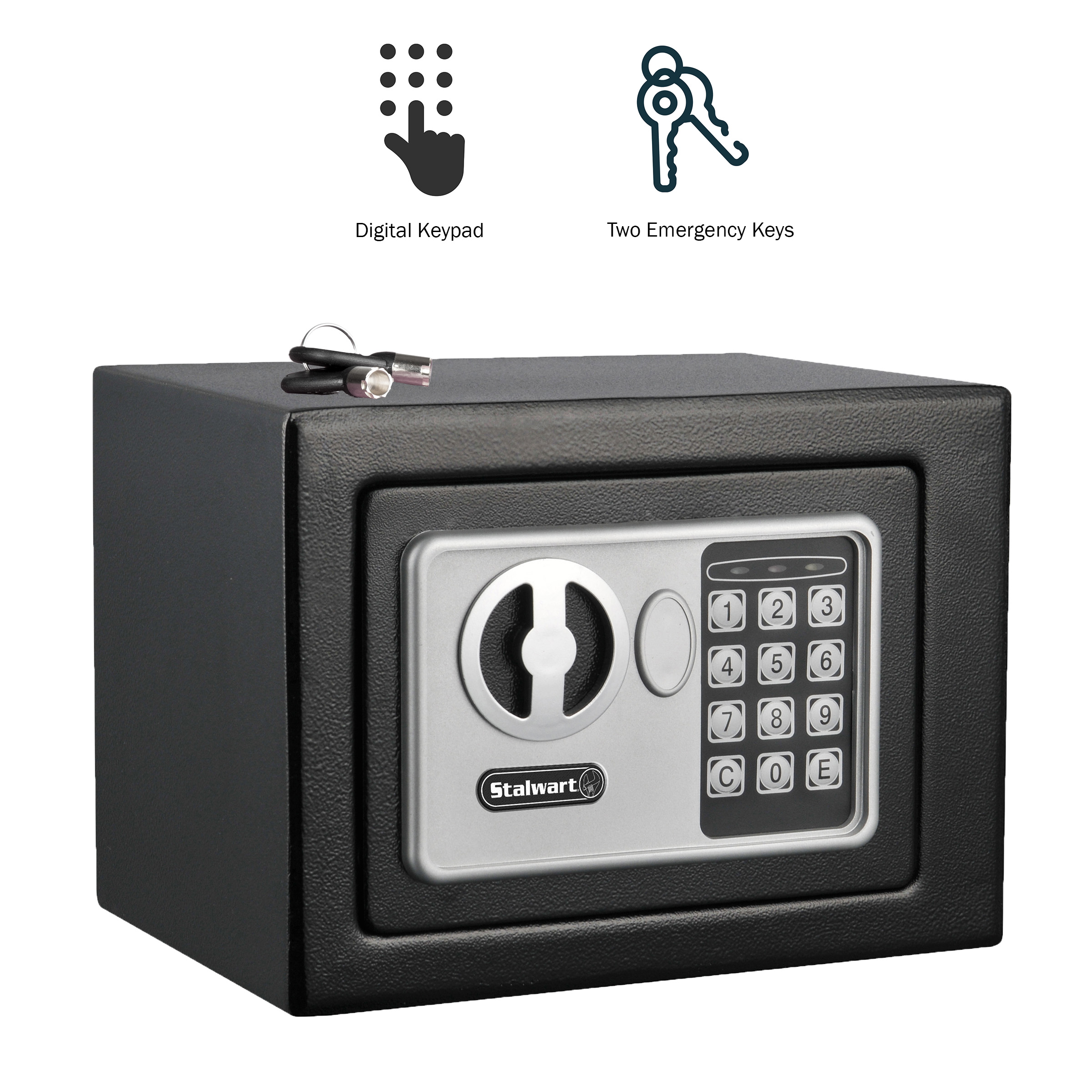 Wakeman Digital Security Safe Box, Compact Steel with Keypad photo 3