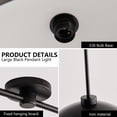 thumbnail image 6 of 2-Light Linear Pendant for Kitchen Island, 35.45 Inch with Metal Dome Shades, Dimmable, Black, 6 of 9