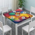 thumbnail image 3 of Colorful Circular Pattern Square Fitted Tablecloth with Elastic Edge,Square Table Cover,Washable Elastic Table Cover for Home Kitchen Party Decor 34"x34", 3 of 6