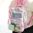 thumbnail image 2 of WRKEKC Back to School Backpack Transparent Large Capacity New Shoulders Student Backpack Pvc Transparent Backpack Leisure Wind Backpacks Pink, 2 of 7