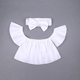 thumbnail image 2 of Ropa Para Bebé (Niño O Niña), Atuendo Para Niño Pequeño, Moda, Mangas Voladoras s, Color Sólido, Hombro Con Fugas, Top, Tocado Con Lazo, Traje Blanco Odeerbi LM103-8707, 2 of 7