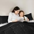thumbnail image 4 of jejeloiu Space Starry Bedding Comforter Set 7-Piece,Gradient Black White King Bedding Sets,Modern Aesthetic Art Bed Sheets For Teens,Microfiber Bedroom Decor Reversible, 4 of 8