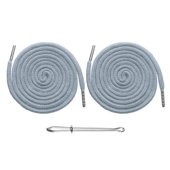 Uxcell 2pcs Drawstring Cords 51" Replacement Drawstring Hoodie String Sewing Tool with Easy Threader for Hoodie Sweatpants Jackets Pants Hats Coats Bags, Bright Gray