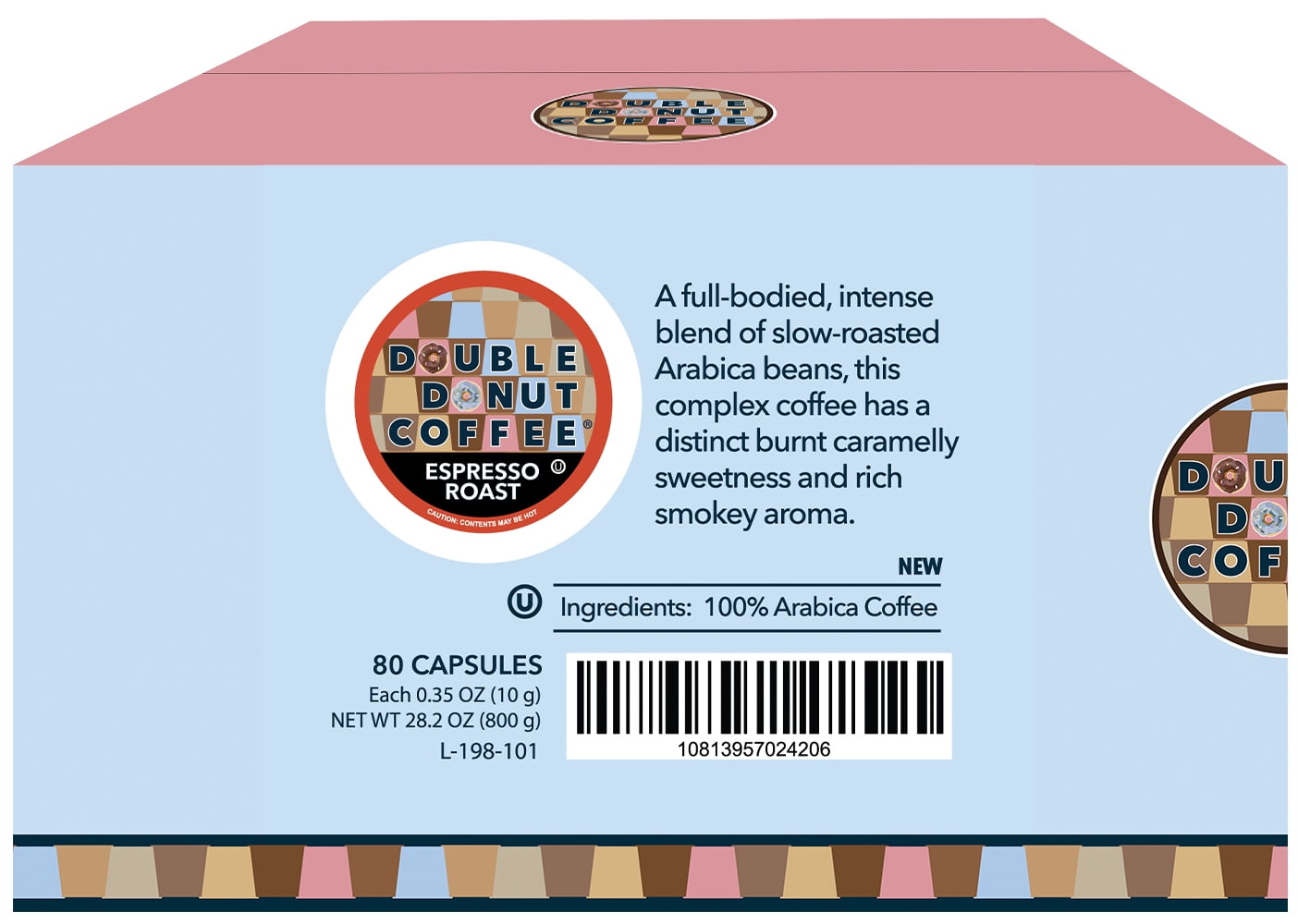 Double Donut Espresso Coffee Pods, Dark Roast, 80 Count for Keurig K Cup