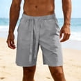 thumbnail image 6 of JUUYY Men's Casual Drawstring Shorts Side Slit Elastic Waist Workout Gym Running Shorts Loose Fit Summer Beach Shorts with Pocket Dark Gray XL, 6 of 7
