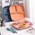 thumbnail image 7 of Xinyolin Rectangle Dinner Plate 3 Compartments Food Grade PP Dishwasher Safe Adults Kids Breakfast Snack Vegetable Meal Food Serving Dish Kitchen Supplies, 7 of 7